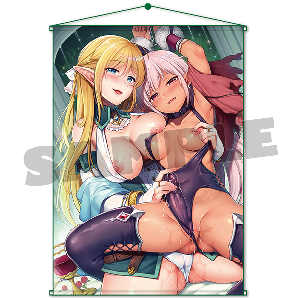 ささちん B2タペストリー『ふた百合で絡むエルフ×ダークエルフ』